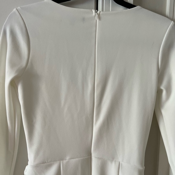 Babe Heaven White Long Sleeve Asymmetrical Romper - Picture 6 of 7